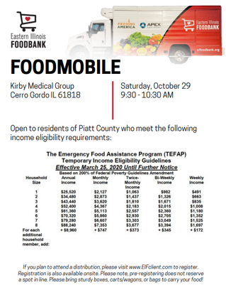 Eastern Illinois Food Bank Distribution at KMG Cerro Gordo