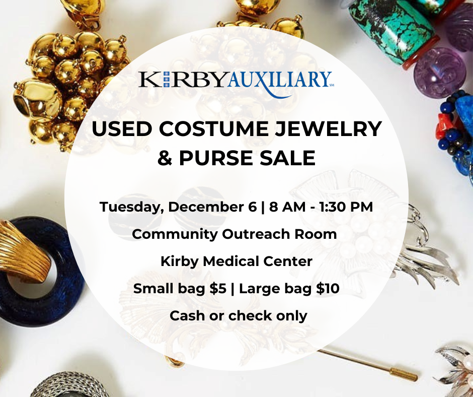 Text: Kirby Auxiliary Used Costume & Jewelry Sale 
